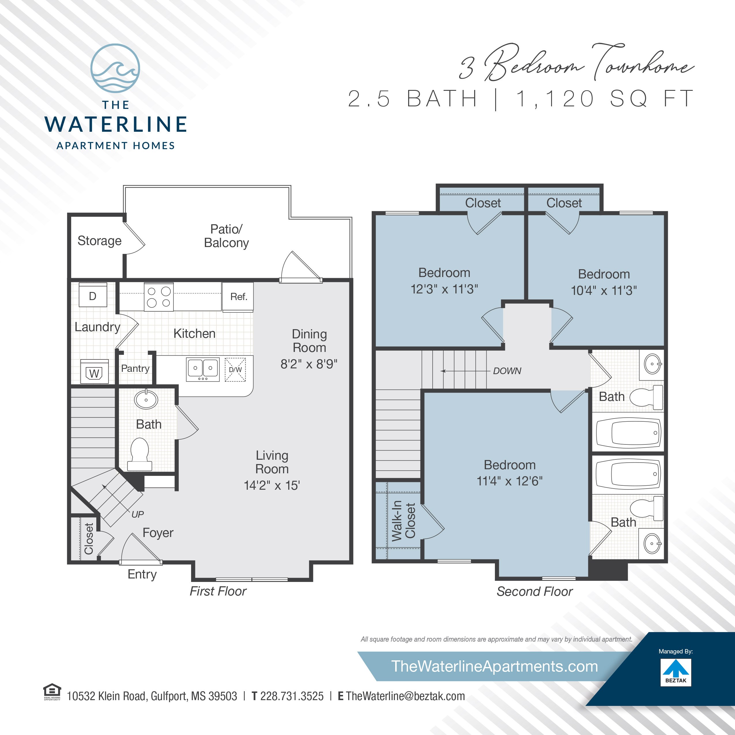 3 Bedroom 2.5 Bathroom floor plan